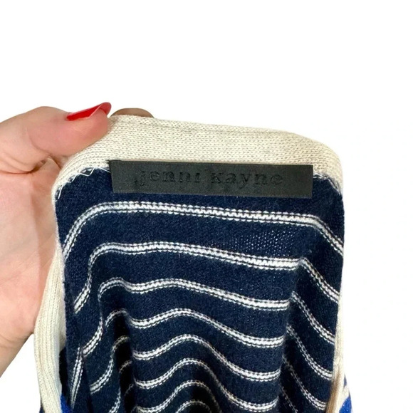 Jenni Kayne 100% Cashmere Colorblock Striped Oversized Boyfriend Sweater - Picture 5 of 11